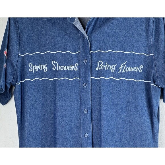 Citi-Craze Blue Jean Maxi Dress Women's Rain Spring 80s 90s Retro Small - Picture 6 of 7